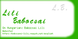 lili babocsai business card